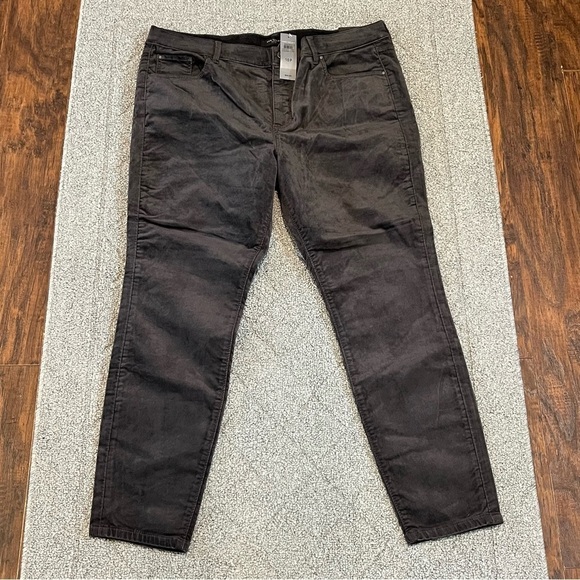 Ann Taylor Pants Womens 16 Petite Black Velour Velvet The Skinny NWT - Picture 1 of 10